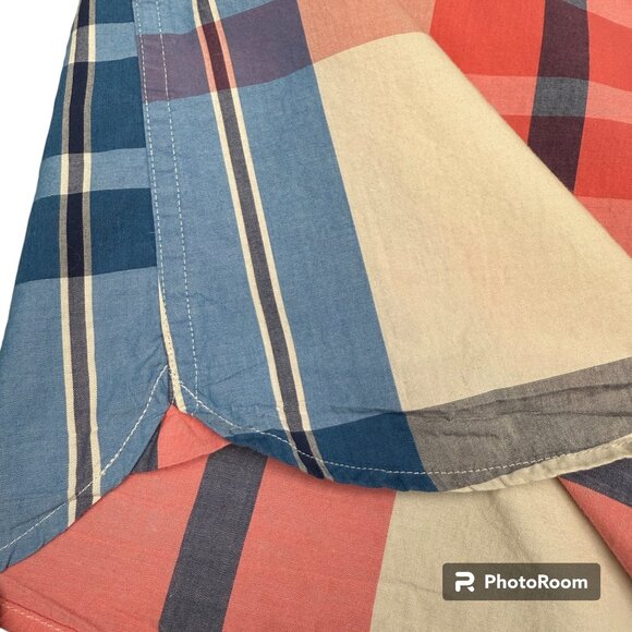 Men's PERRY ELLIS Short Sleeve Button Up Plaid‎ Dress Shirt- Size XL - Picture 3 of 6